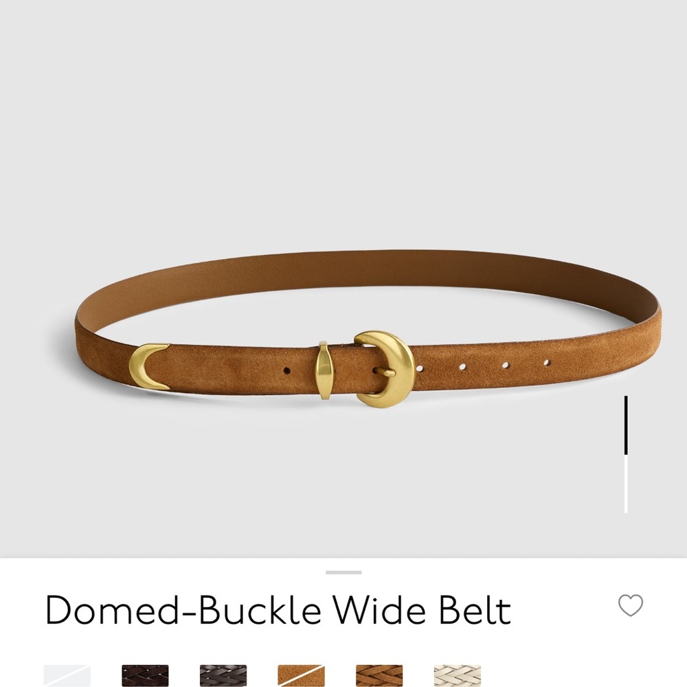 Madewell Tan Suede Belt with Gold Domed Buckle